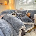 Axyaa Fresh Rabbit Milk Flour 4-Piece Bedding Set, Warm Autumn Quilt Cover & Bed Sheet
