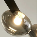 Axyaa Italian Leather Glass Chandelier_LED Pendant Lamp for Home Decor