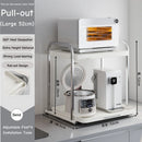 Axyaa Pull Out Microwave Shelf Sliding Kitchen Storage Rack Stainless Steel Shelves