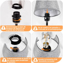 Axyaa Touch Control Table Lamps Set of 2 with USB-C/A Port, AC Outlet, Rechargeable LEDs