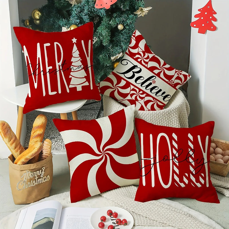 Axyaa Merry Christmas Pillow Cover for Festive Home Decor