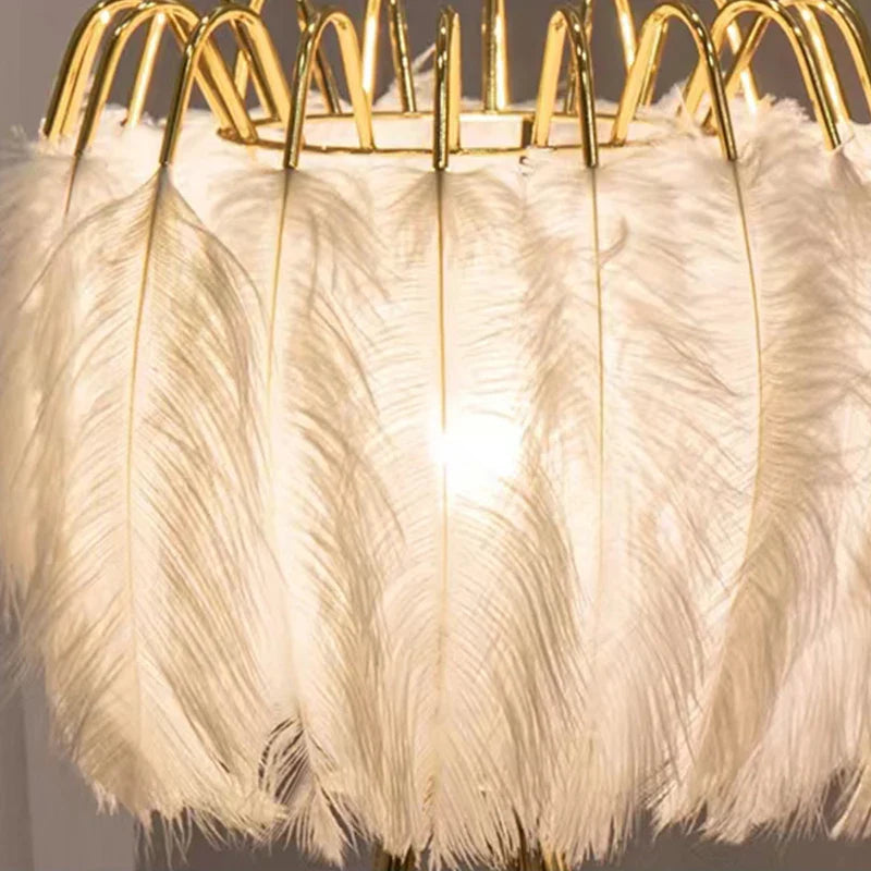 Axya Nordic Feather Wall Lamp Girl Princess Room Decor Sconce Bedroom Bedside Mirror Light