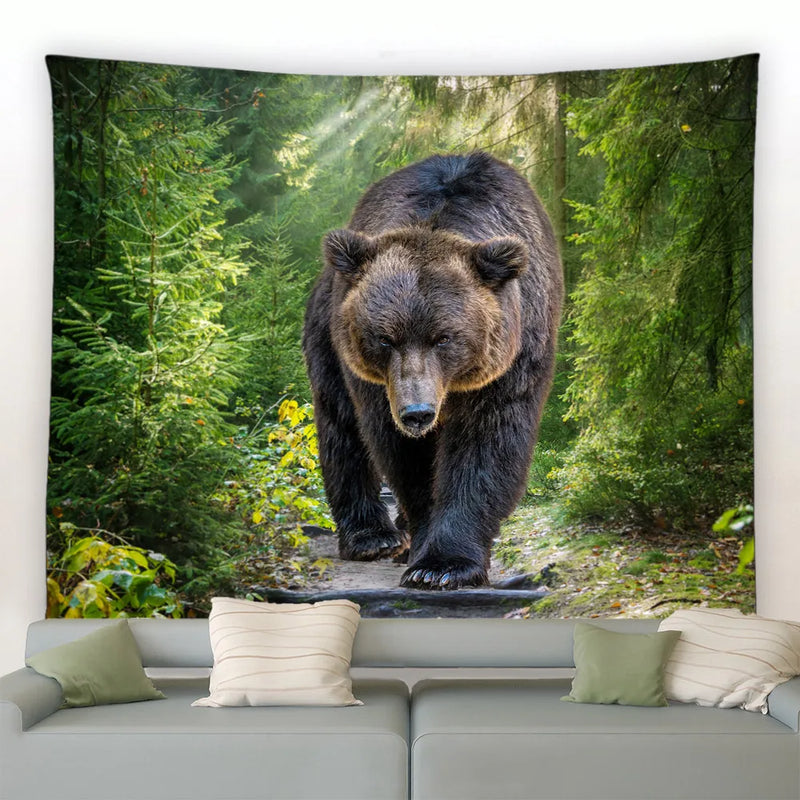 Axyaa Wild Animal Tapestry Nature Landscape Wall Hanging for Home Decor