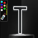 Axyaa Neon Letter Light Sign A-Z Alphabet with Color-Changing Illuminated Lights
