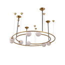 Axyaa Modern LED Round Chandelier Pendant Lights for Living Room and Bedroom
