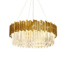 Axyaa Art Deco Crystal Tier Chandelier for Dinning Room