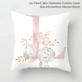 Axyaa Pink Letterwork Cushion Cover 45*45cm, Wedding Party Decor, Elegant Wedding Pillow