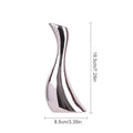 Axyaa Electroplated Silver Ceramic Vase, Streamline Shape for Dried Flowers