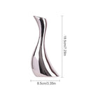 Axyaa Electroplated Silver Ceramic Vase, Streamline Shape for Dried Flowers