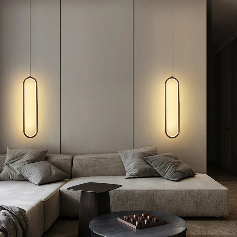 Axyaa Black Ring LED Pendant Light - Modern Nordic Luxury Chandelier