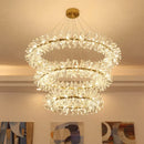 Axyaa Luxury Crystal LED Chandelier Circular Pendant Lamp - Modern Designer Lighting