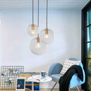 Axyaa Nordic Glass Ball Pendant Lights - Modern Clear Glass Hanging Lamp