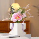 Axyaa Purple Geometry Ceramic Vase for Abstract Floral Arrangements