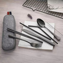 Axyaa Stainless Steel Camping Utensil Set with Travel Case