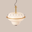 Axyaa Milk Glass Chandelier: Retro Luxury Pendant Lamp for Kitchen, Hotel, and Home Decor