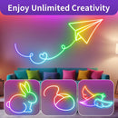 Axyaa RGBIC Neon LED Strip Lights with Bluetooth Control - Perfect for Home Party Decor