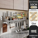 Axyaa Kitchen Storage Rack: Waterproof, Multifunctional, Wall-Mounted Seasoning & Knife Holder