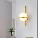 Axyaa Round Moon Ball LED Glass Wall Light Sconce for Modern Living Room