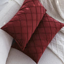 Red Velvet Plaid Cushion Covers 30x50cm Romantic Valentine's Day Decorative Pillows for Sofa