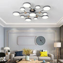Axyaa Wood Iron Art Chandelier for Modern LED Ceiling Light in Living Room