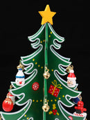 Mini Wooden Christmas Tree Ornament Set | Axyaa Festive Table Decor & Centerpiece