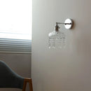Axyaa Crystal LED Wall Sconce: Modern Silver Iron Metal Bedroom Stair Lamp