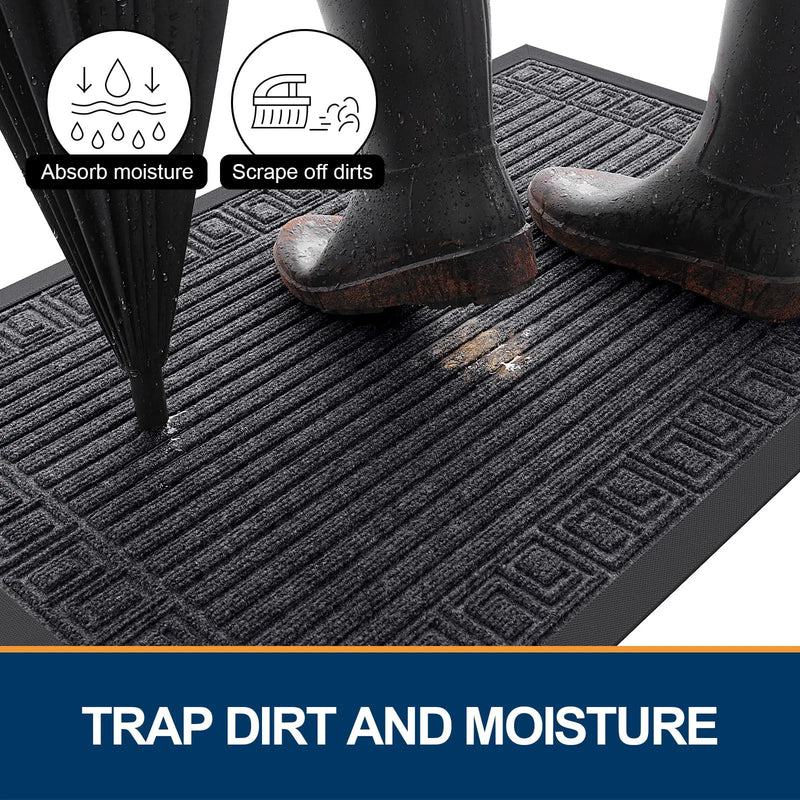 Axyaa Durable Indoor/Outdoor Trapping Doormat: Waterproof, Washable, Low Profile Entry Mat