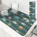 Axyaa Absorbent Kitchen & Bathroom Draining Mat - Quick Dry, Anti-Slip Octopus & Shark Dish Mats