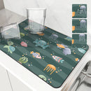 Axyaa Absorbent Kitchen & Bathroom Draining Mat - Quick Dry, Anti-Slip Octopus & Shark Dish Mats