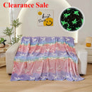 Axyaa Rainbow Unicorn Pegasus Star Flannel Blanket, Machine Washable, Printed, Household Blanket