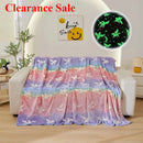 Axyaa Luminous Rainbow Unicorn Pegasus Star Flannel Blanket - Machine Washable Printing and Dyeing Blanket