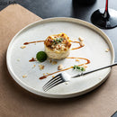 Axyaa Round Ceramic Steak & Dessert Plates Set - Vintage Restaurant Tableware