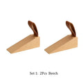 Axyaa Walnut Door Block: Anti-Collision Barrier for Storm Door, Easy to Install