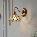 Axyaa Nordic LED Wall Light Fixture Blue Glass Copper Finish