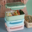 Axyaa Stainless Steel Bento Box with Cutlery | Portable Microwave Lunch Container