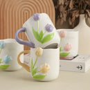 Axyaa Camellia Flower Ceramic Coffee Mug, 450ml Capacity