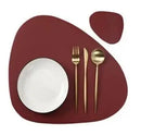 Axyaa PU Leather Placemats: Irregular Shape, Oil-Proof, Waterproof for Various Tables