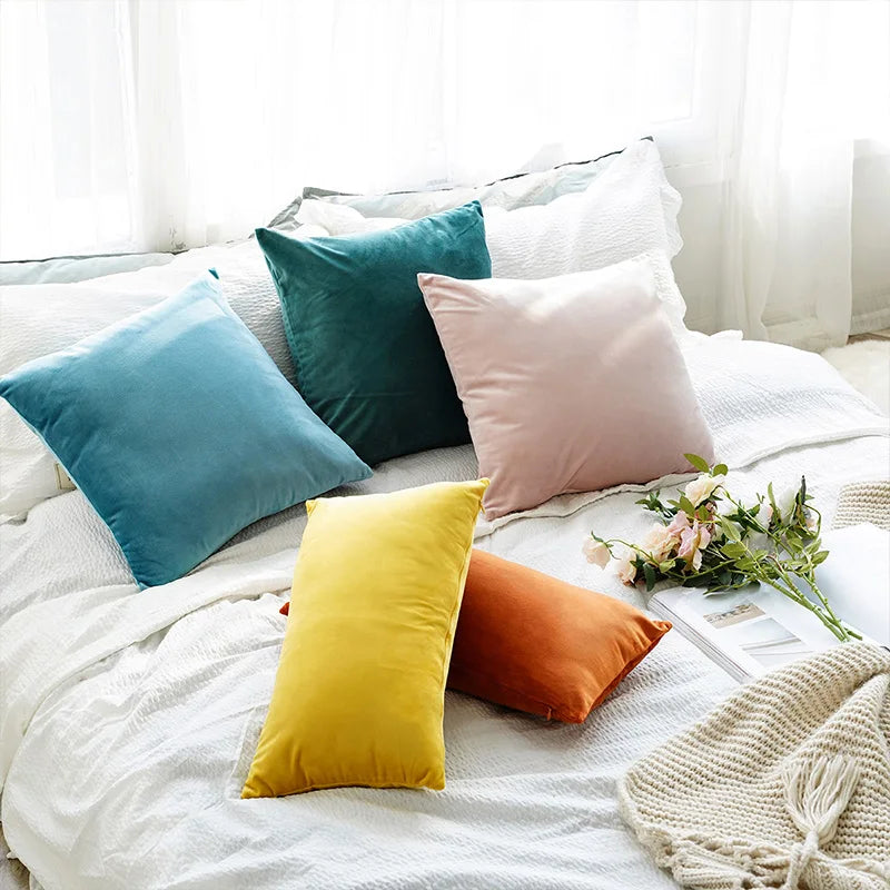 Axyaa Velvet Throw Pillow Cover 30*50cm - Soft & Cozy Home Decor