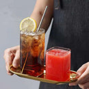 Axyaa Square Glass Cold Drink Cup - Large Capacity for Iced Coffee and Wine