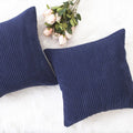 Axyaa Christmas Red Striped Corduroy Pillow Covers Set