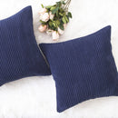 Axyaa Christmas Red Striped Corduroy Pillow Covers Set