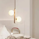 Axyaa Frosted Glass Crystal Chandelier: Elegant Round Ball Pendant Light for Living Room
