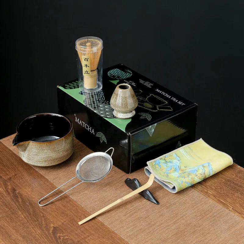 Axya™ Japanese Matcha Set: Ceramic Bowl, Tools, Accessories