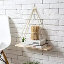 Axyaa Wooden Swing Wall Shelve - Plant Flower Pot Tray Storage - Home Garden Decoration