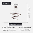 Axyaa Modern Black 3 Rings LED Chandelier for Living Room, Bedroom & Restaurant