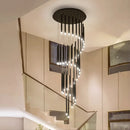 Axyaa Crystal Chandelier Stair Pendant Lamp Living Room Pendant Lights Interior Lighting