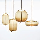 Axyaa Modern Glass Pendant Light Rope Hanging Lamp for Living Room Decor and Cafe Bar