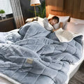 Axyaa Coral Fleece 3-Layer Winter Blanket - Soft, Warm, Washable Quilt