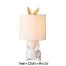 Axyaa Modern Gold Rabbit Resin Table Lamp with LED Light for Home Living Room
