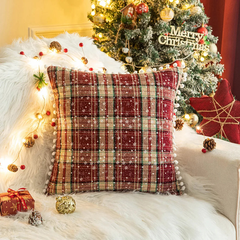 Axyaa Christmas Decor Cushion Cover 45x45 Nordic Pillowcases for Living Room